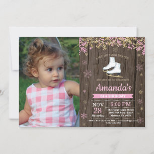 Convite Festa de Aniversário de Patinação no Gelo Foto de 