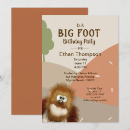 Convite Festa de aniversário de Pé Grande/ Sasquatch