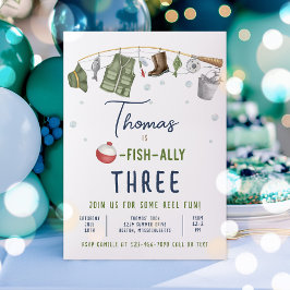 Convite Festa de aniversário de pesca O-Fish-Ally Birthday