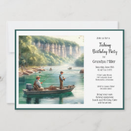 Convite Festa de aniversário de Pesca para Amigos Familiar