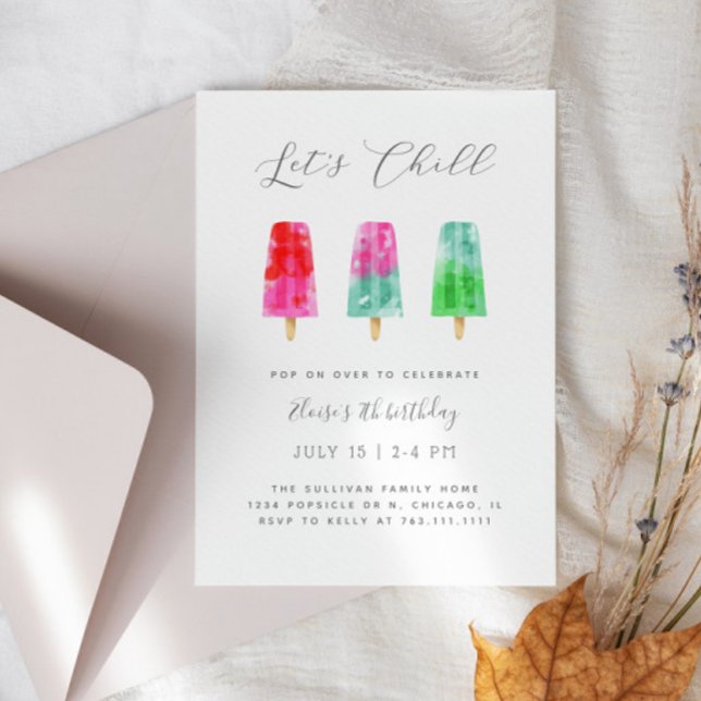 Convite Festa de aniversário de picolé deixa arrefecer (Criador carregado)