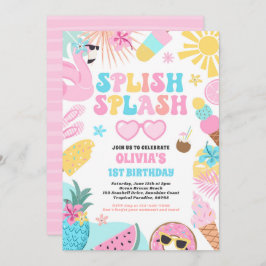 Convite Festa de aniversário de Piscina Tropical de piscin