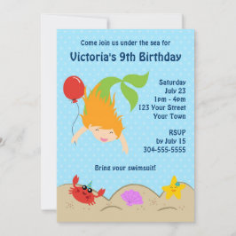 Convite Festa de aniversário de Piscinas de Sereia