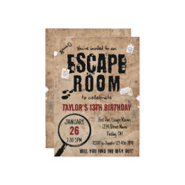 Convite Festa de aniversário de pistas de fuga, qualquer i
