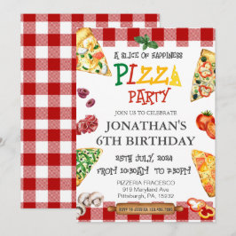 Convite Festa de aniversário de pizza