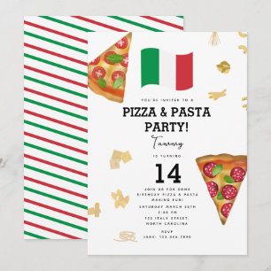 Convite Festa de Aniversário de Pizza e Massa Culinária It