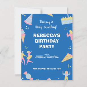 Convite Festa de aniversário de pizza sorvete fofa e quire