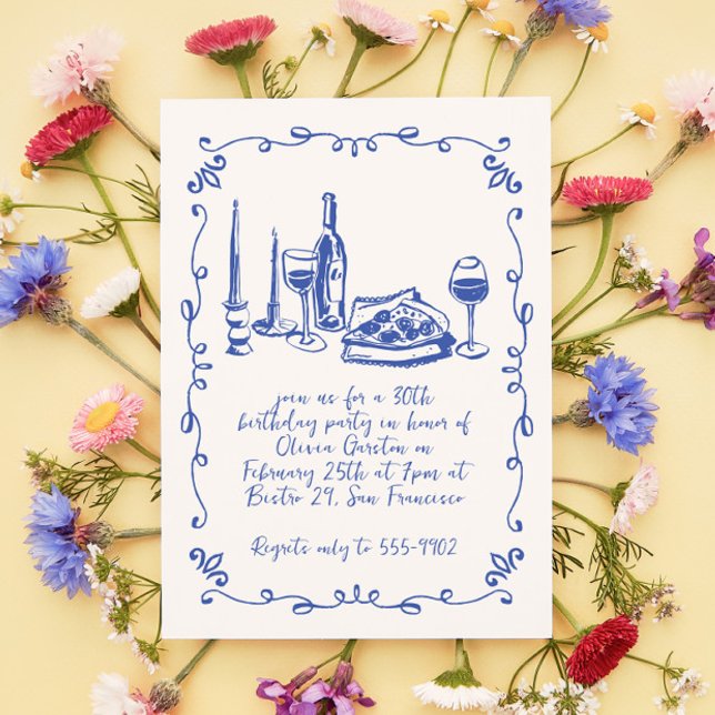 Convite Festa de aniversário de Portas de Pizza Quimológic (Criador carregado)