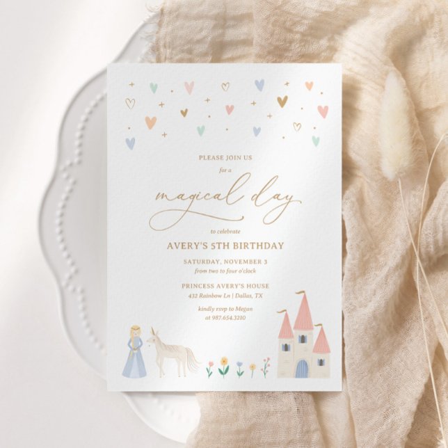 Convite Festa de aniversário de Princesa Floral Rosa (Criador carregado)