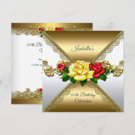 Convite Festa de Aniversário de Qualquer Idade Dourado ver