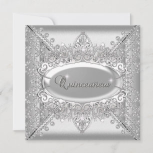 Convite Festa de Aniversário de Quinceanera Diamantes Bran