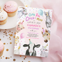 Festa de aniversário de quintal rosa de animais de