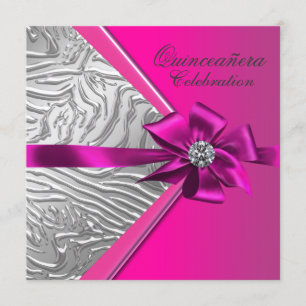 Convite Festa de Aniversário de Quinze Anos Rosa Quente