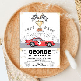 Convite Festa de aniversário de Raça do Carro