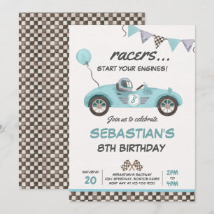Convite Festa de aniversário de Race Car de Aniversário 