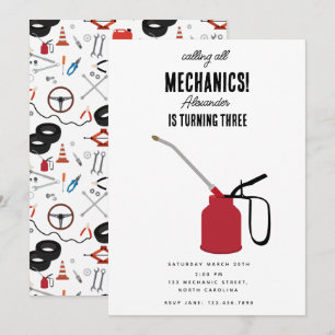 Convite Festa de aniversário de Rapazes com Ferramentas Au