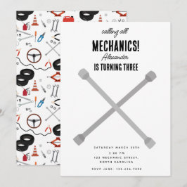 Convite Festa de aniversário de Rapazes com Ferramentas Au