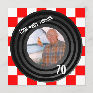 Convite Festa de aniversário De Registro De Vinilo Faux I