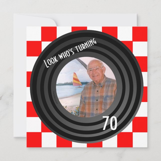 Convite Festa de aniversário De Registro De Vinilo Faux In (Frente)