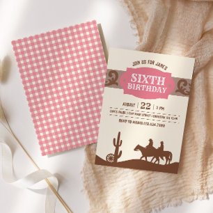 Convite Festa de Aniversário de Rodeio Cowboy para Meninas