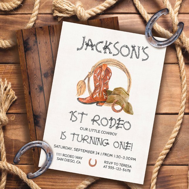 Convite Festa de aniversário de rodeio de 1rua, a oeste do (Criador carregado)