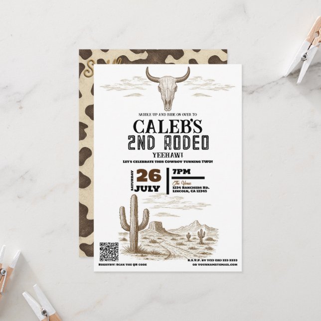 Convite Festa de Aniversário de Rodeio do Velho Oeste Vint (Frente/Verso In Situ)