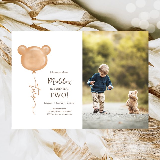 Convite Festa de aniversário de Segundo Garoto do Urso de  (Criador carregado)