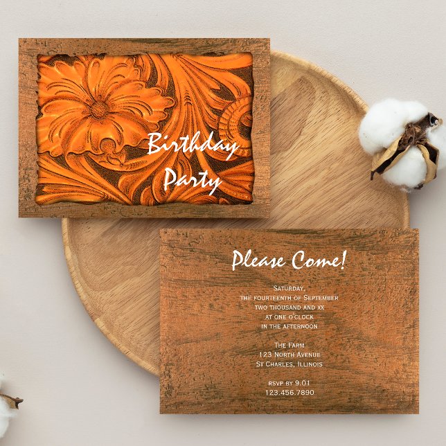 Convite Festa de aniversário de sela de cavalos ocidentais (Criador carregado)