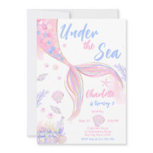 Festa de aniversário De Sereia Rosa Sob O Mar