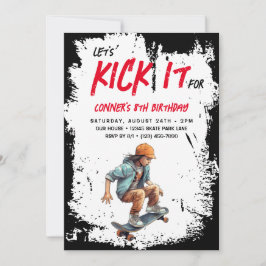 Convite Festa de aniversário de Skate Grunge de Fotografia