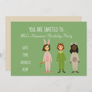 Convite festa de aniversário de sono do pijama