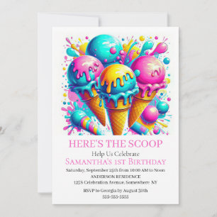 Convite Festa de aniversário de Sorvete