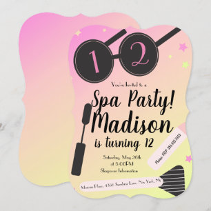 Convite Festa de Aniversário de Spa para Meninas Maquiagem