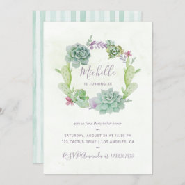 Convite Festa de aniversário de Sucultivos do Cactus Deser