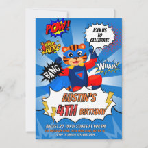 Festa de aniversário de Super-Herói Tiger