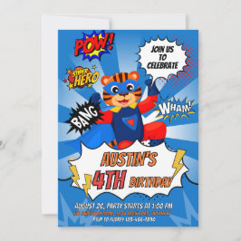 Convite Festa de aniversário de Super-Herói Tiger