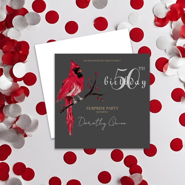 Convite Festa de aniversário de Surpresa Cardinal de Aquar (Criador carregado)