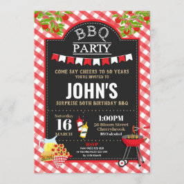 Convite Festa de aniversário De Surpresa De CHURRASCO Em Q