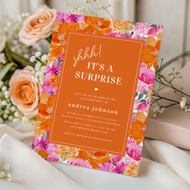 Convite Festa de aniversário de Surpresa do Jardim de Vibr (Criador carregado)