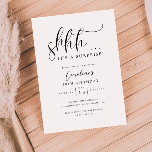 Convite Festa de aniversário de Surpresa Simples (Criador carregado)