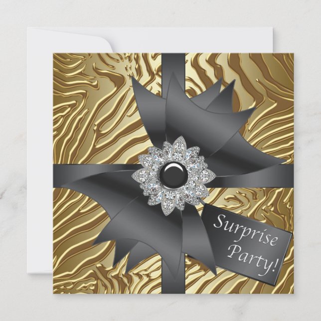 Convite Festa de aniversário de Surpresa Zebra (Frente)