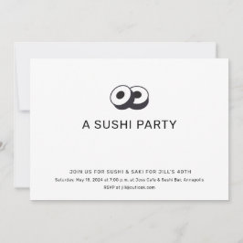Convite Festa de Aniversário de Sushi para Jantar