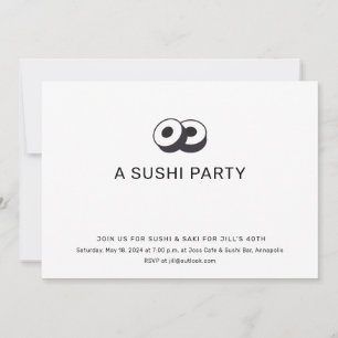 Convite Festa de Aniversário de Sushi para Jantar