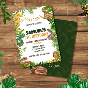 Convite Festa de aniversário de Tema cobras