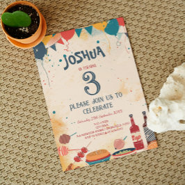 Convite Festa de aniversário de Tema do Churrasco