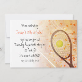 Convite Festa de aniversário de tênis