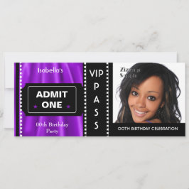 Convite Festa de aniversário de Tíquete de Admissão Foto R