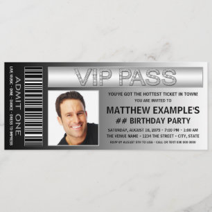 Convite Festa de aniversário de Tíquete de Mans