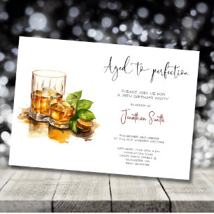 Convite Festa de aniversário de uísque envelhecido até per