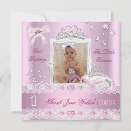 Convite Festa de Aniversário de Um Ano da Pequena Princesa